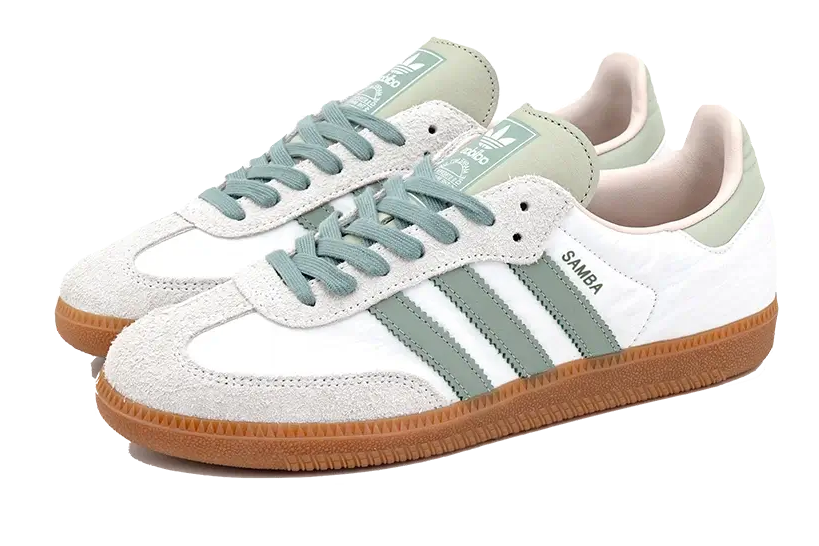 Adidas Samba OG  Cloud White Silver Green - ID0492