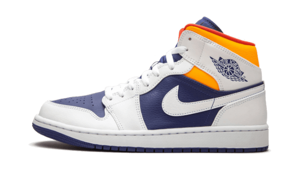 Air Jordan 1 Mid White Laser Orange Deep Royal Blue 554725 131 Kold Sneakers